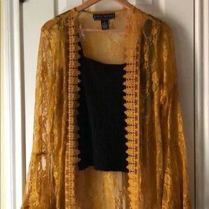 Yellow Long Lace Throw